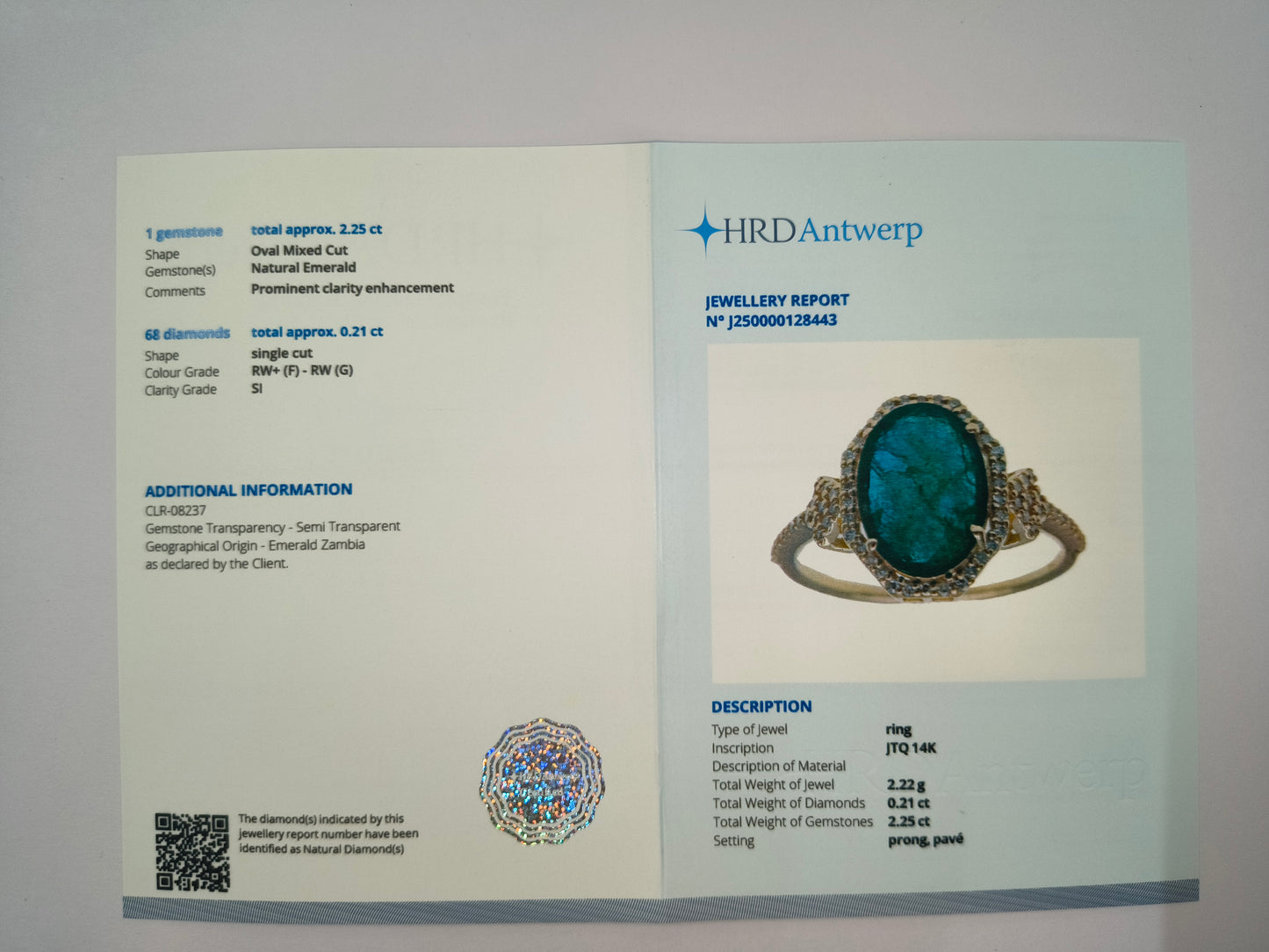 2.46 Ct Oval Natural Emerald 14K Gold Ring