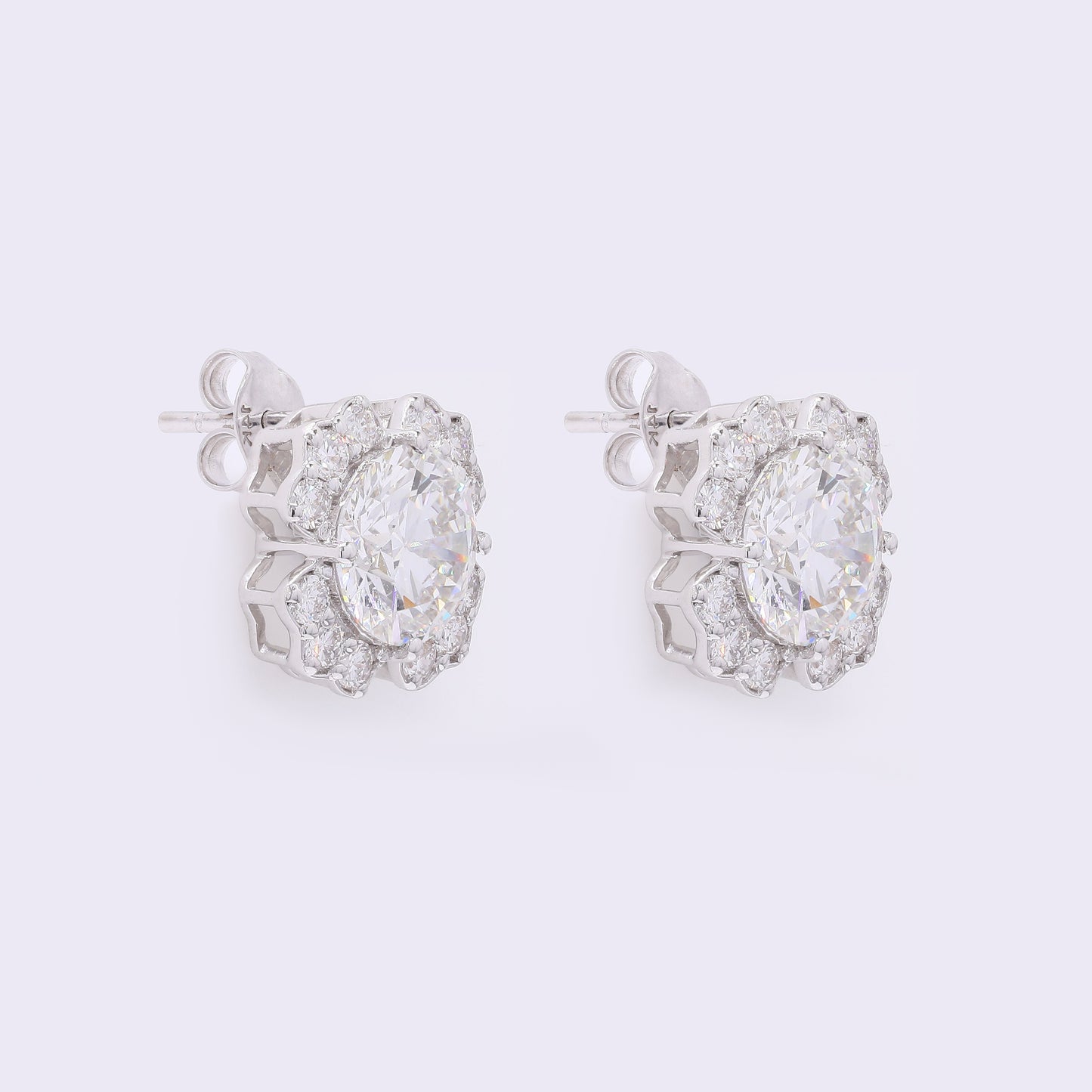 3.75 Carats Lab Grown Diamond 14K Gold Earrings
