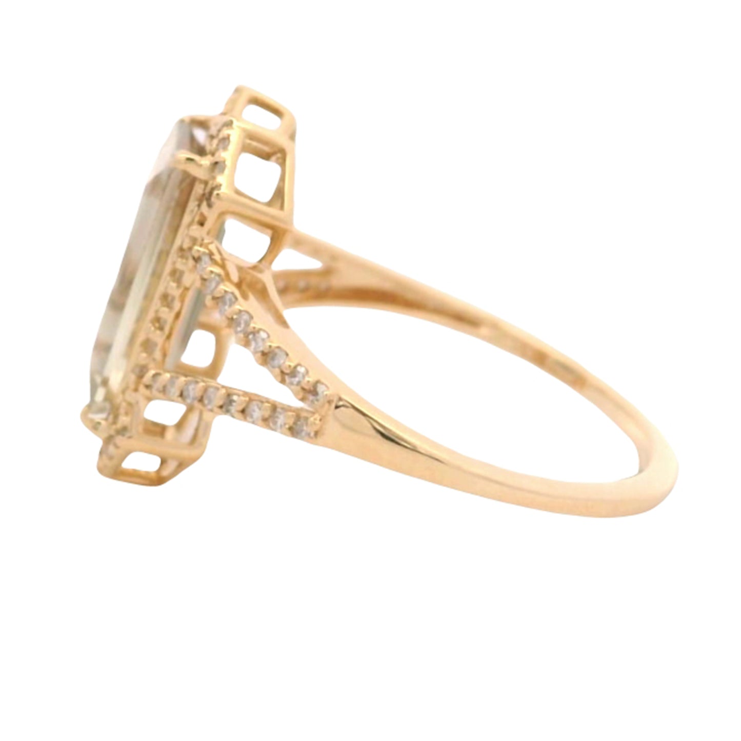 2.27 Ct Baguette Oregon Sunstone 14K Gold Ring