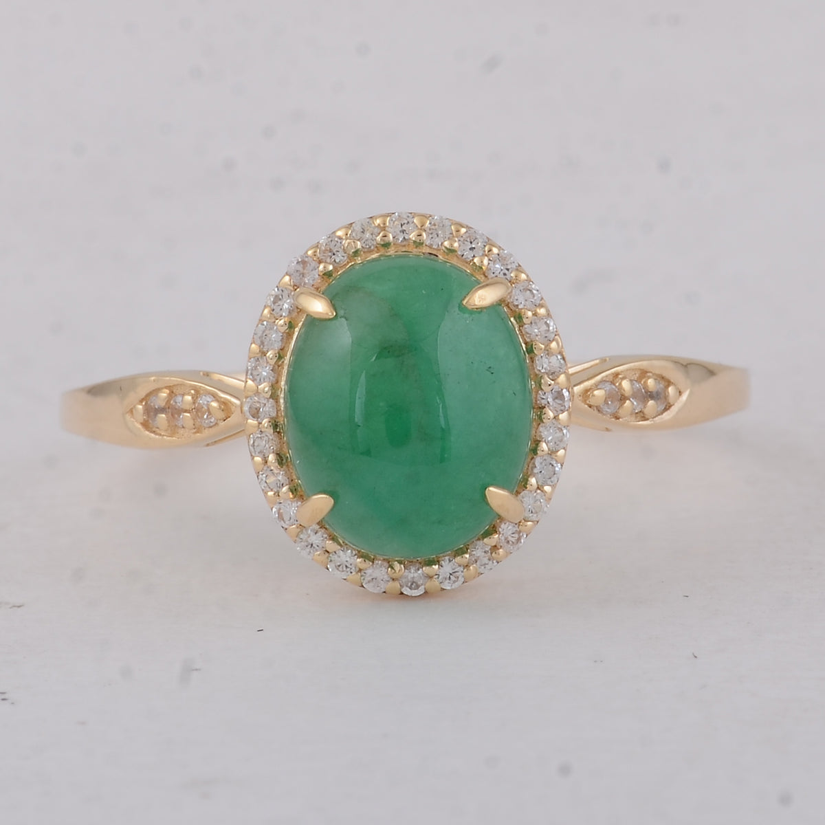1.96 Ct Oval Emerald 9K Gold Ring