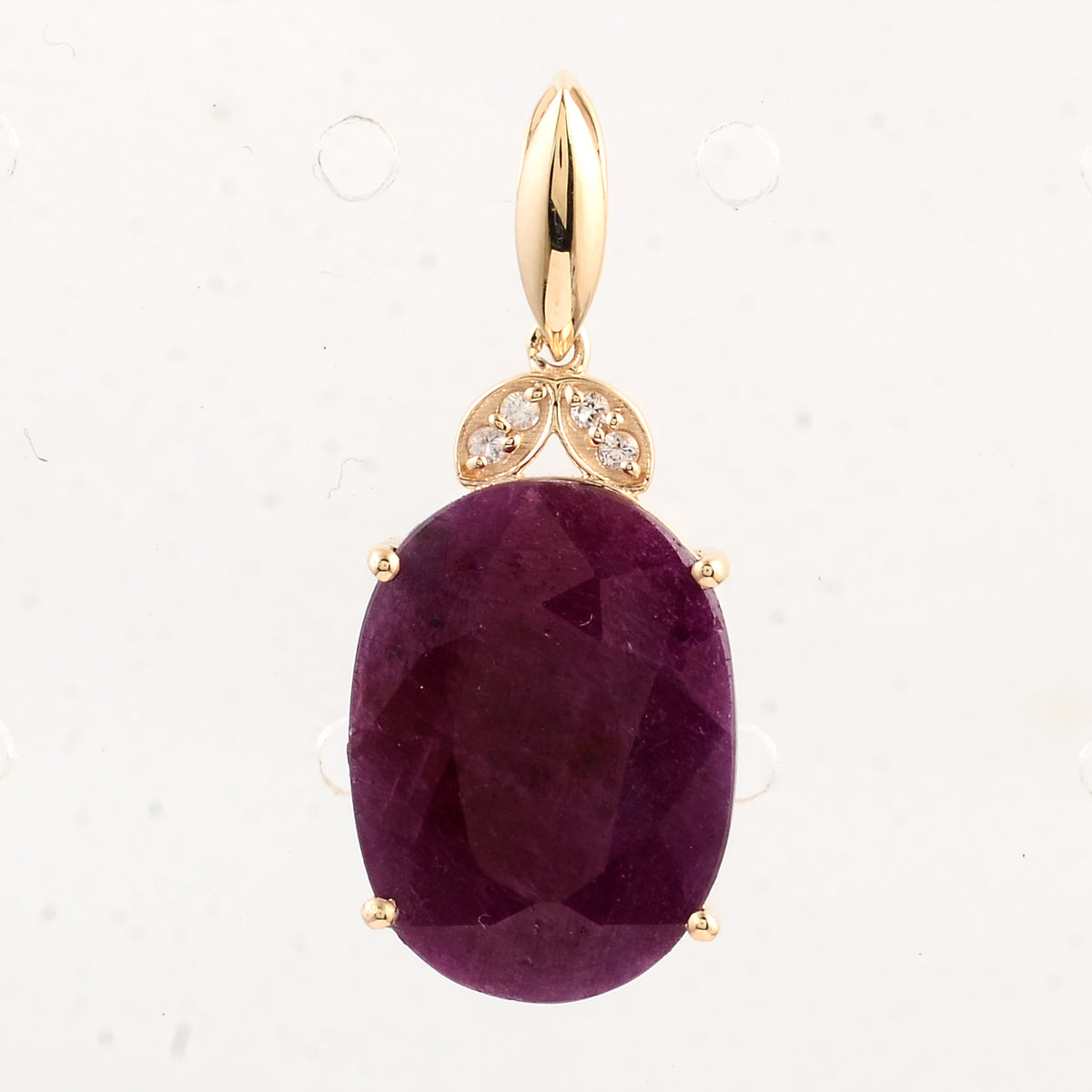 9.06 Ct Oval Ruby 14K Gold Pendant