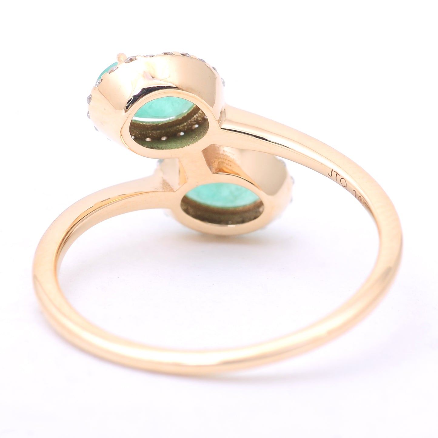 0.98 Ct Oval Mixed Cut Natural Emerald 14K Gold Ring