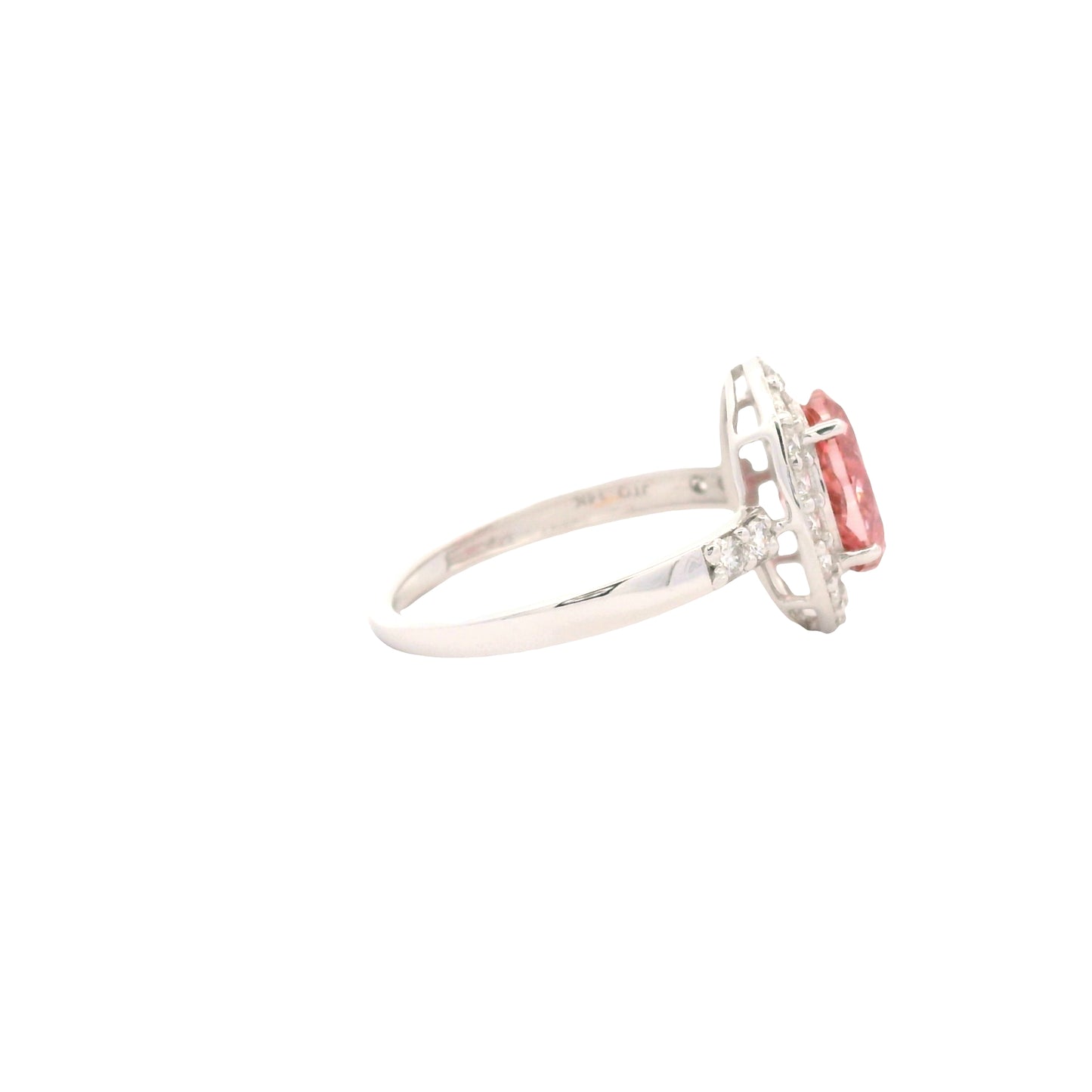 2.57 Carats Pink Lab Grown Diamond 14K Gold Ring