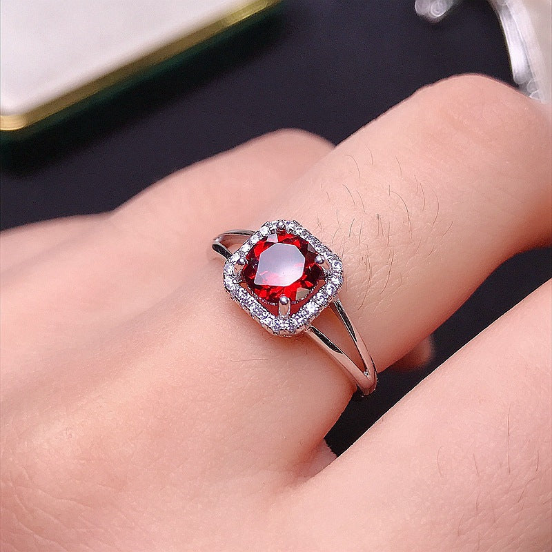 Garnet 925 Sterling Silver Ring