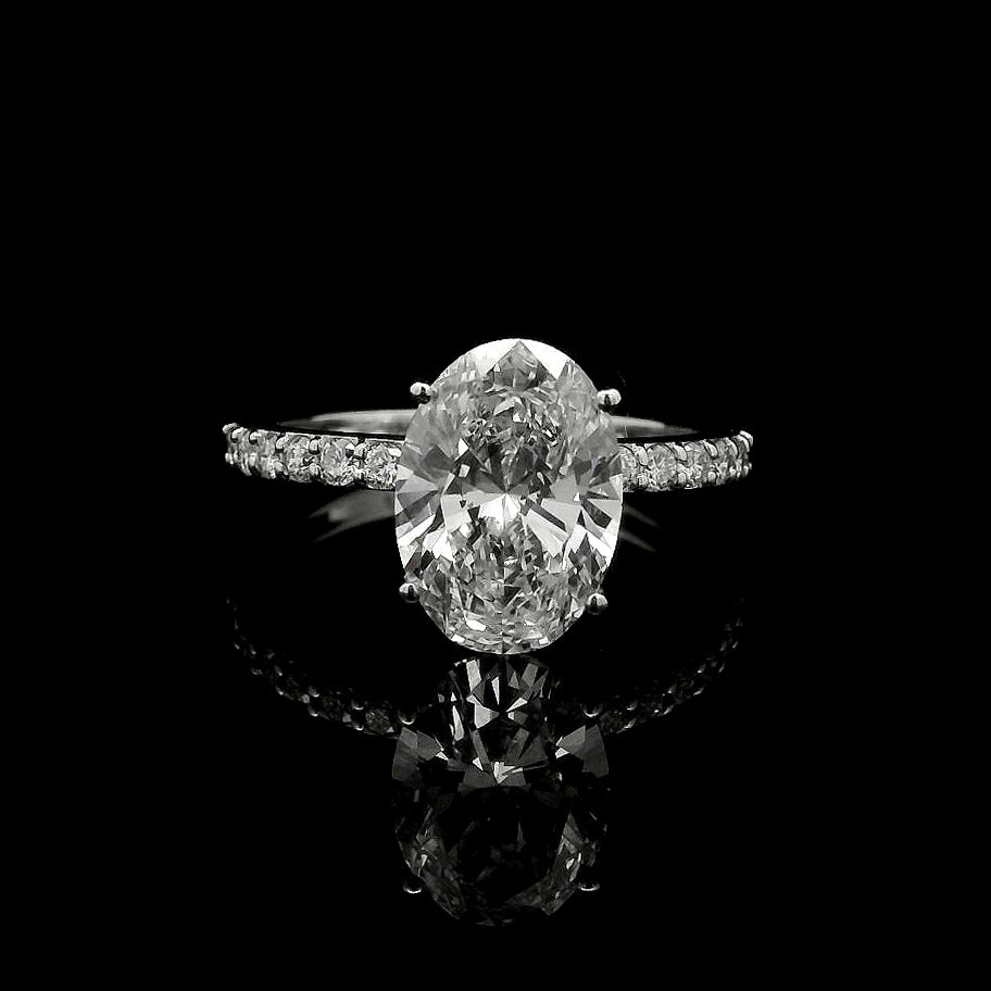 3.05 Carats Lab Grown Diamond 14K Gold Ring