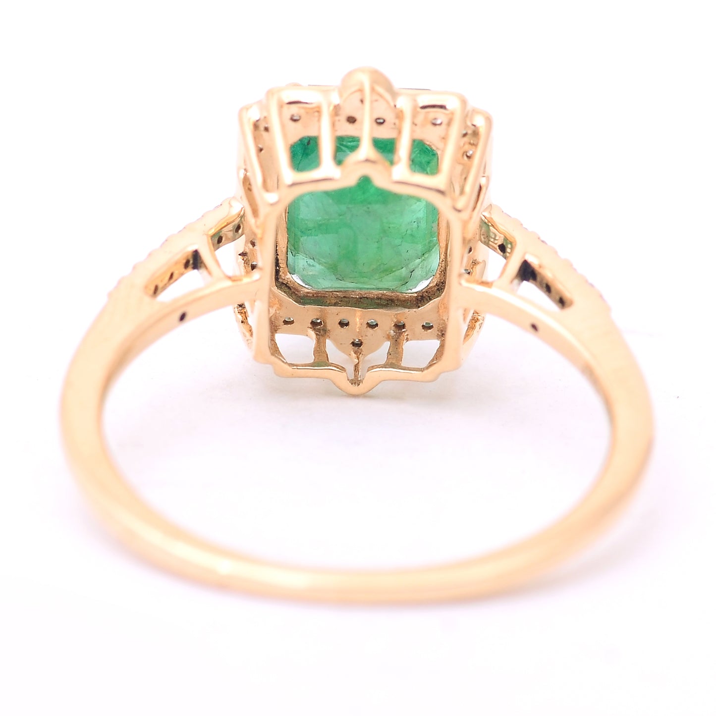 2.43 Ct Octagon Step Cut Natural Emerald 14K Gold Ring