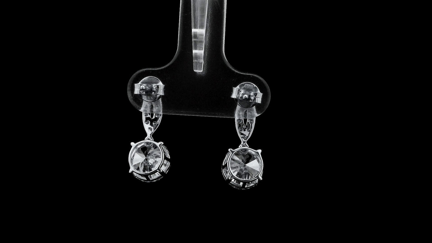 3.44 Carats Lab Grown Diamond 14K Gold Earrings