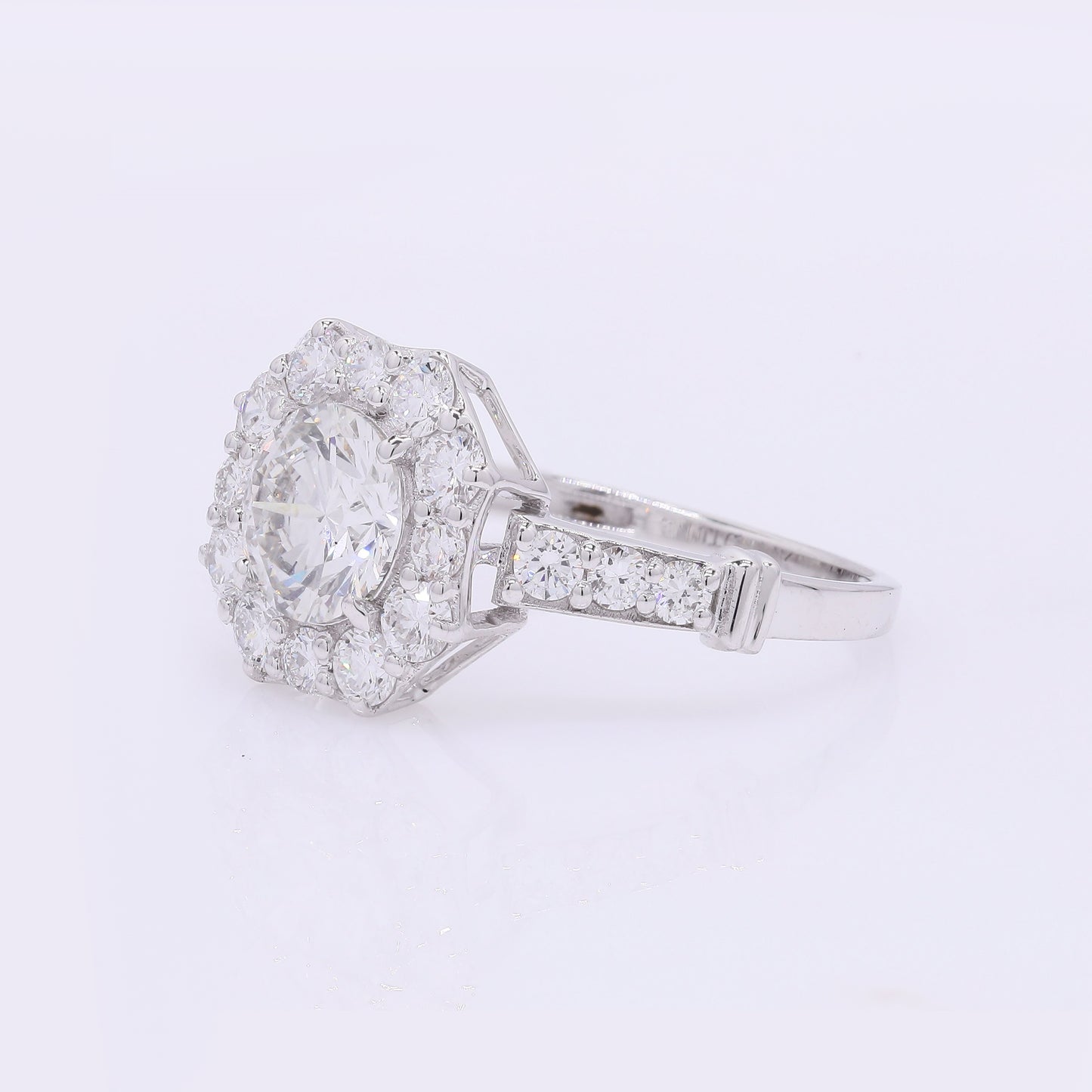 2.21 Carats Lab Grown Diamond 14K Gold Ring