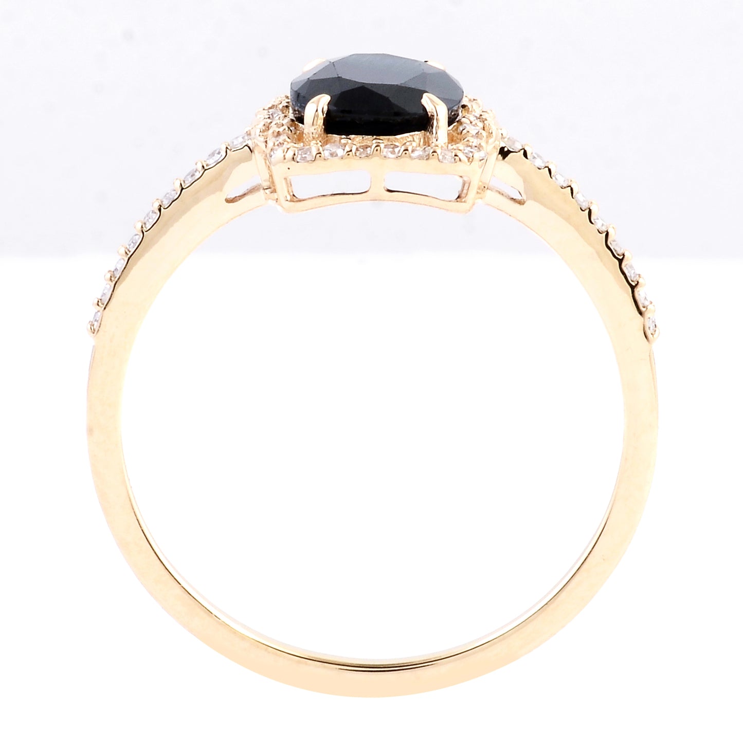 1.65 Ct Oval Mixed Cut Natural Corundum Sapphire 14K Gold Ring