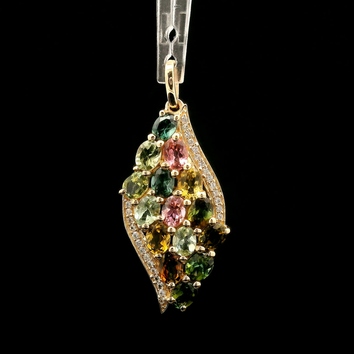 2.54 Ct Oval Tourmaline 14K Gold Pendant