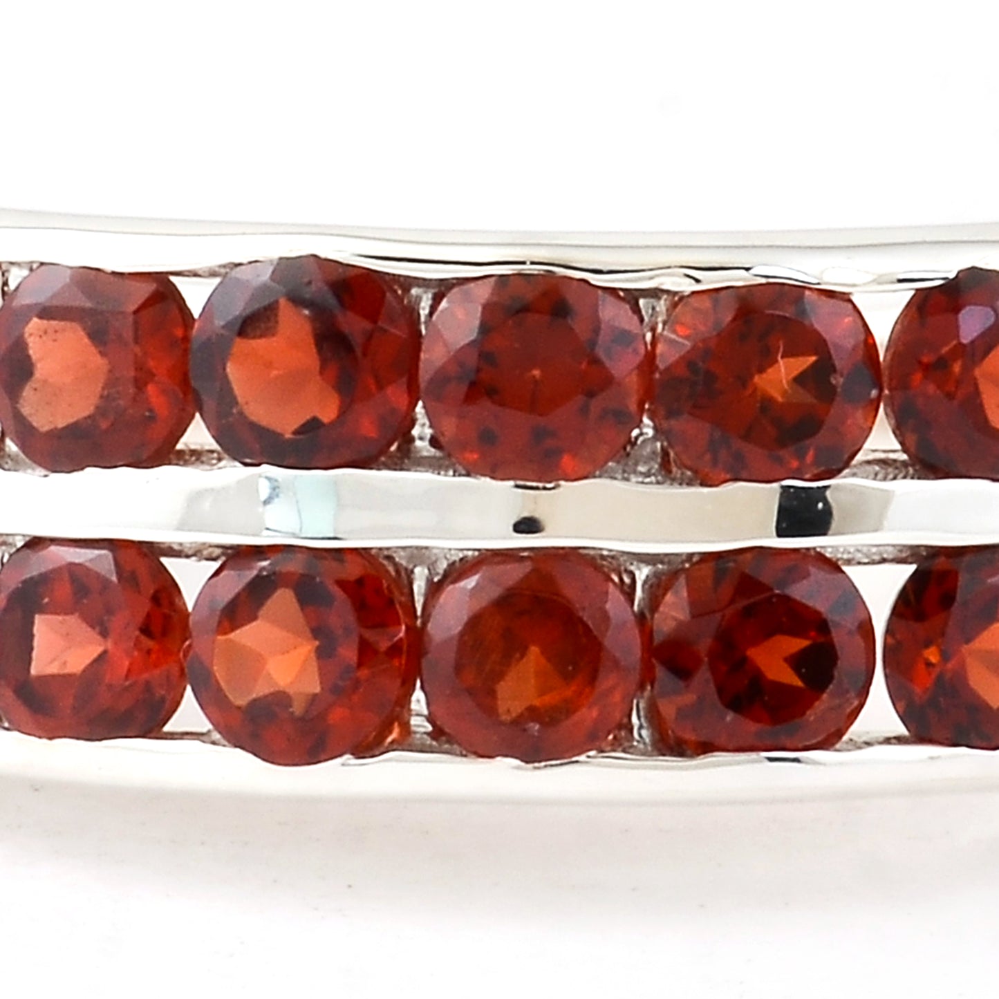 2.59 Ct Round Garnet 925 Sterling Silver Ring