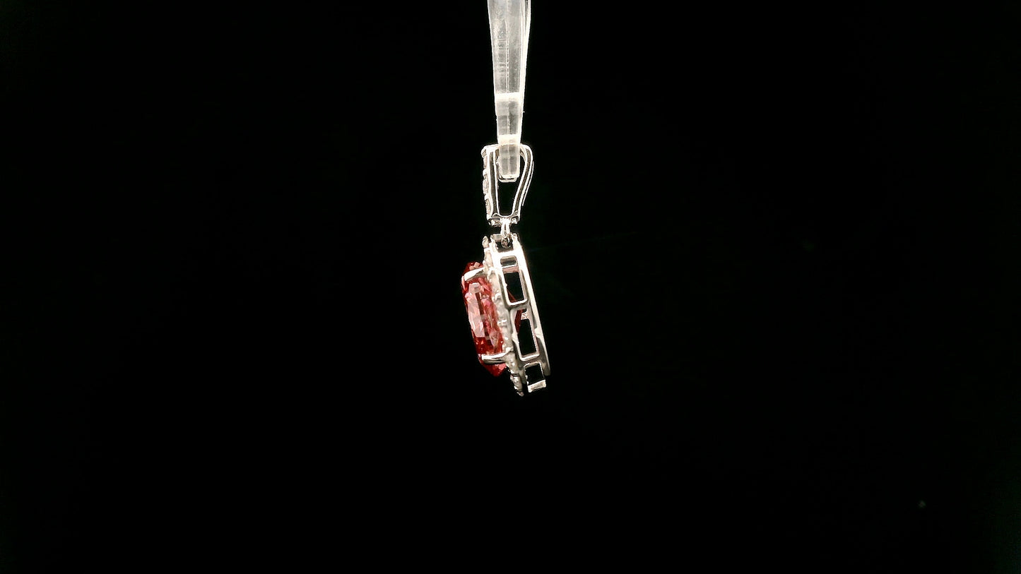 2.49 Carats Pink Lab Grown Diamond 14K Gold Pendant
