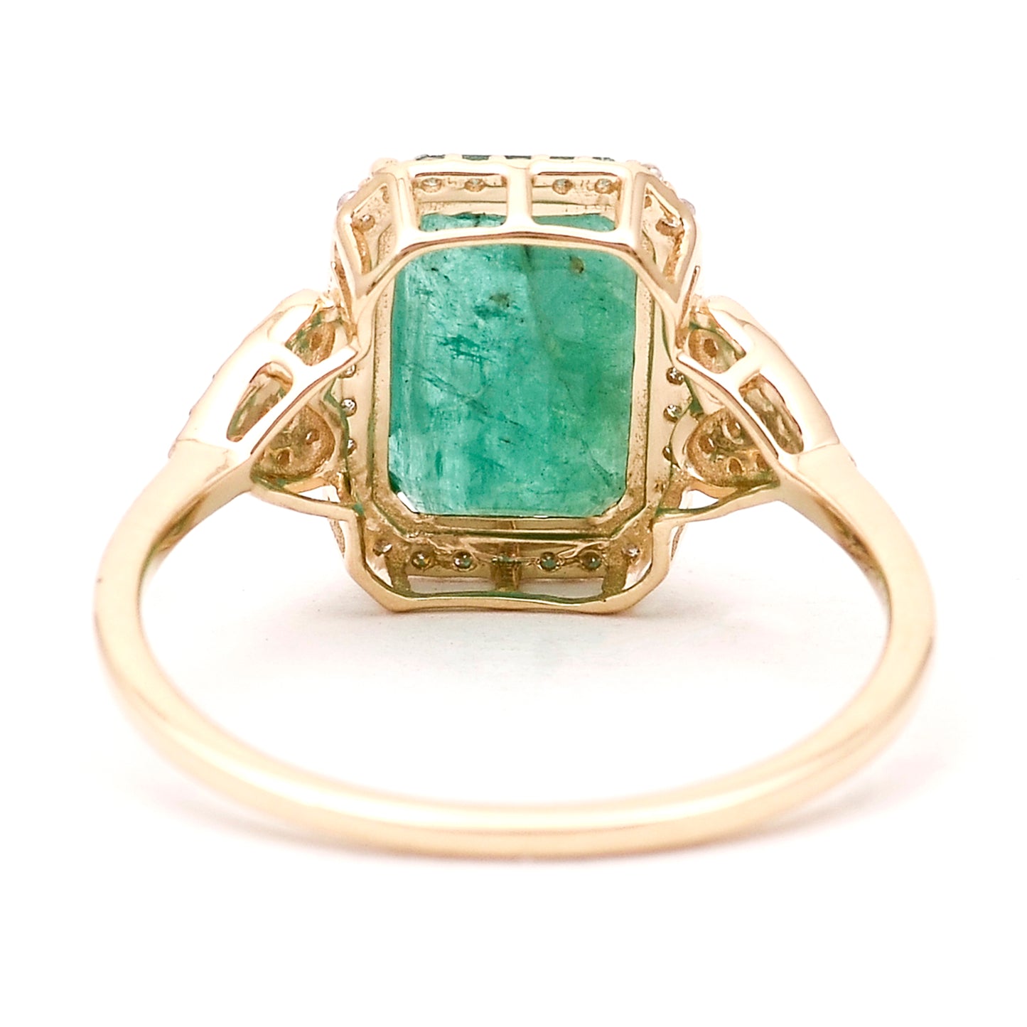 2.44 Ct Octagon Natural Emerald 14K Gold Ring