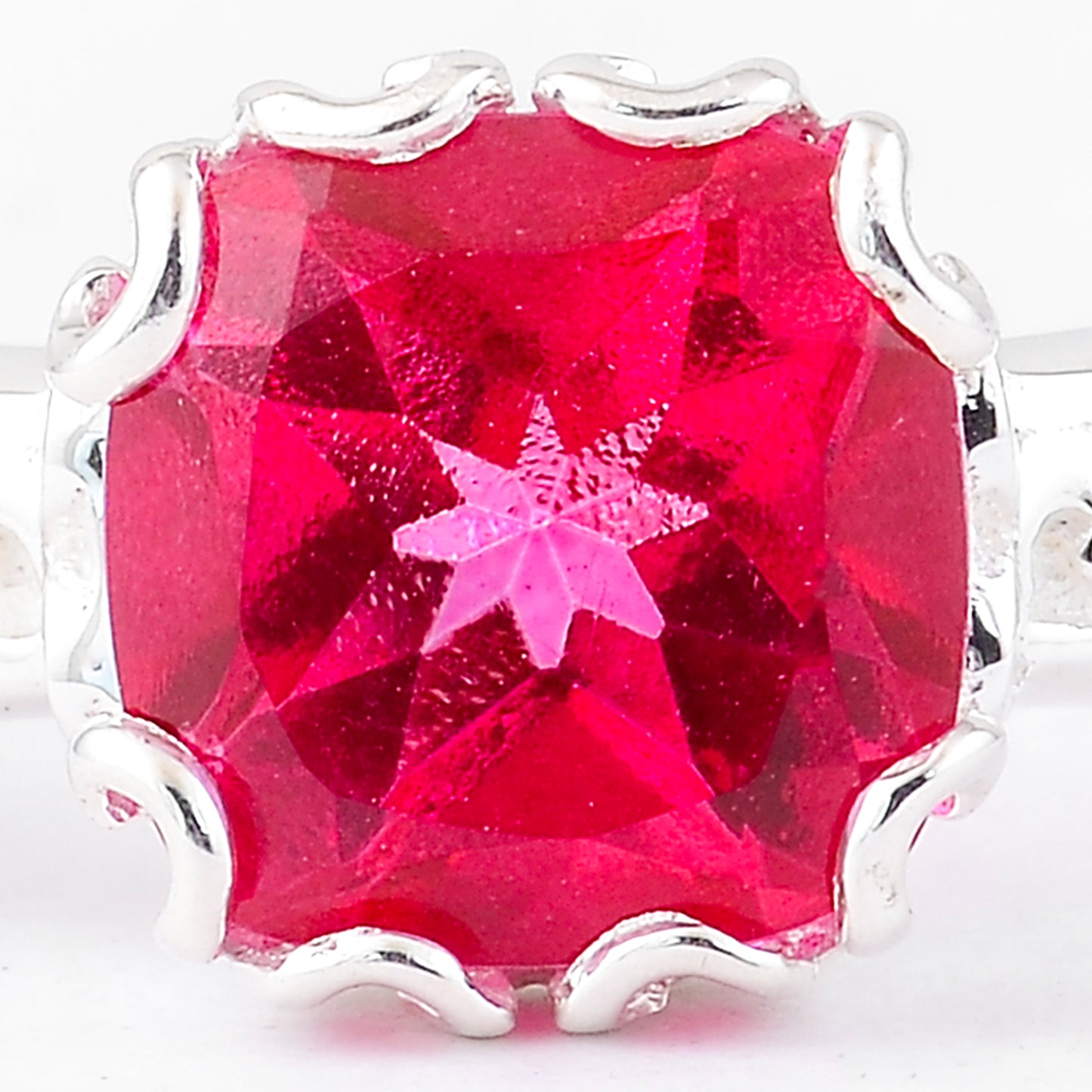 2.79 Ct Cushion Pink Topaz, 925 Sterling Silver Ring