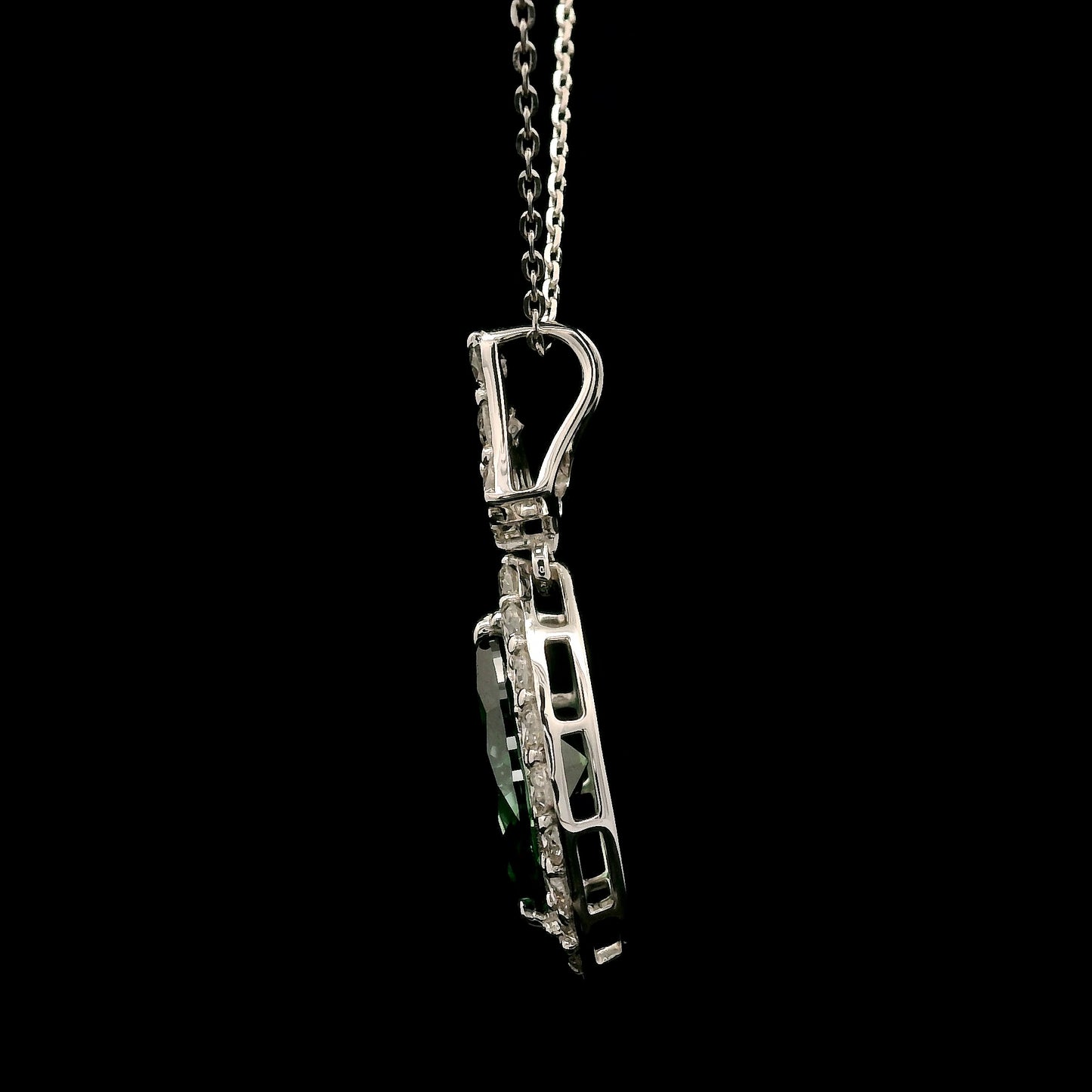 2.16 Carats Green Lab Grown Diamond 14K Gold Pendant