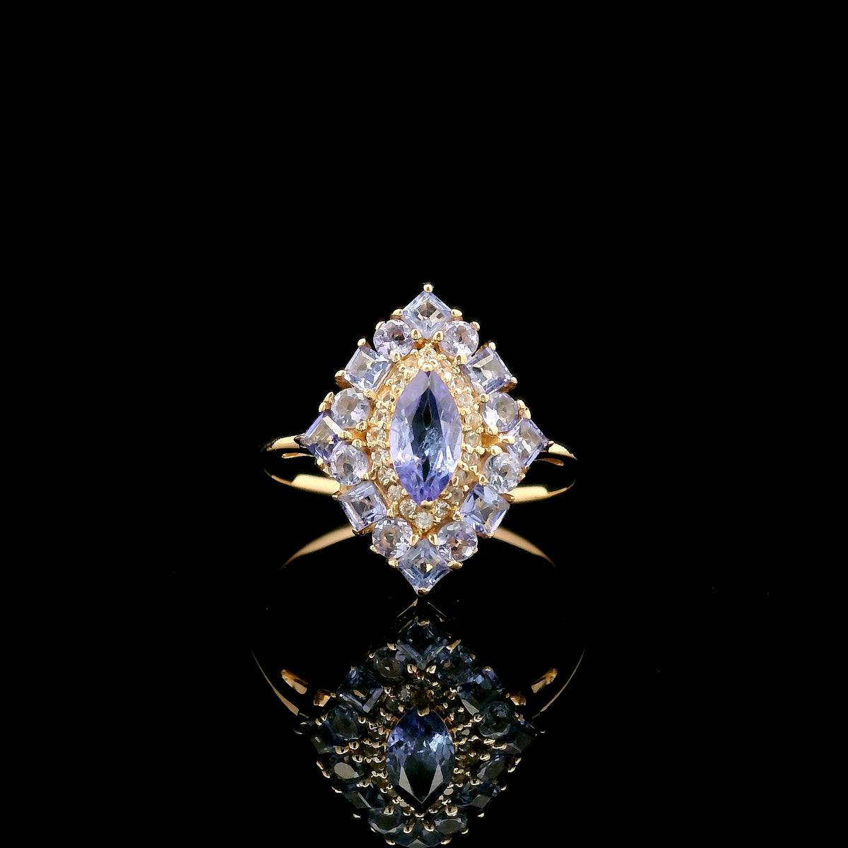 1.18 Ct Marquise Tanzanite 14K Gold Ring