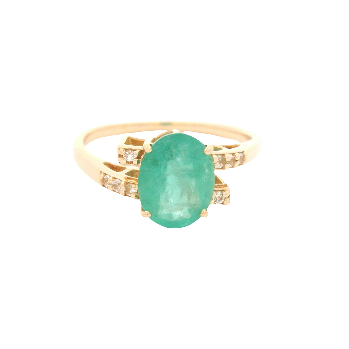1.73 Ct Oval Emerald 14K Gold Ring