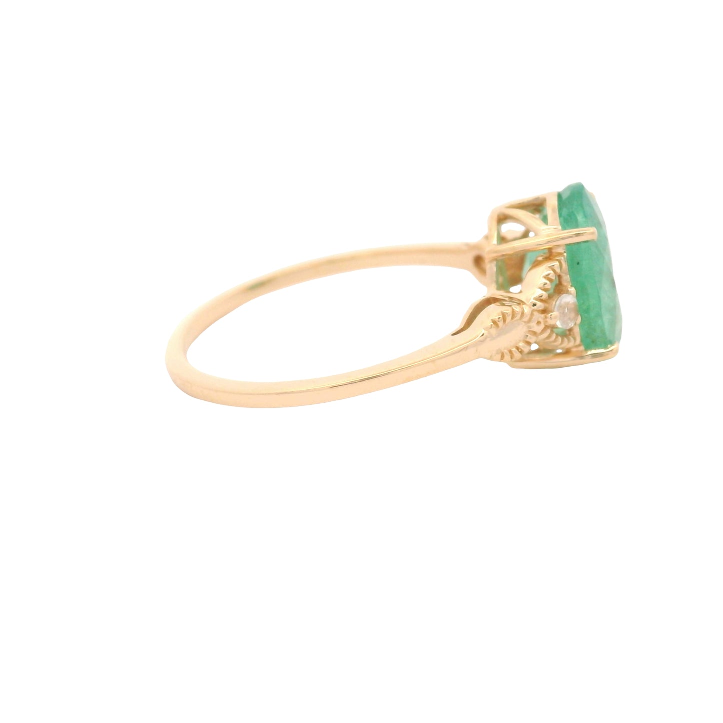 2.45 Ct Oval Emerald 14K Gold Ring