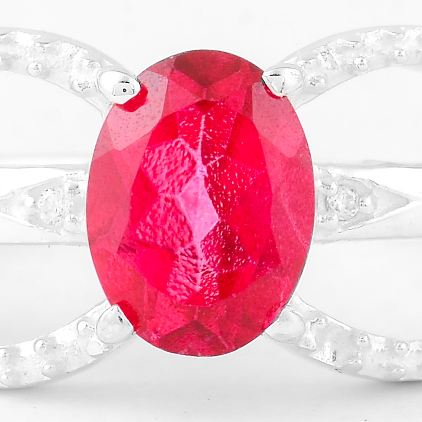1.99 Ct Oval Pink Topaz, Cubic Zirconia, 925 Sterling Silver Ring