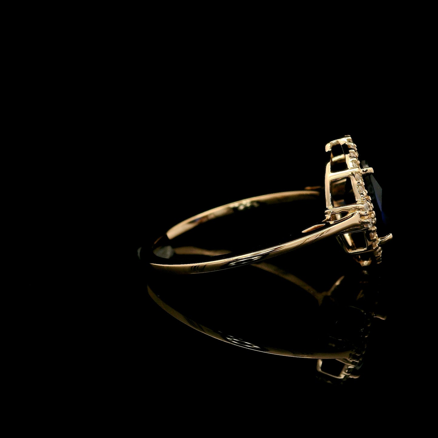 2.30 Ct Oval Mixed Cut Lab Grown Sapphire 14K Gold Ring