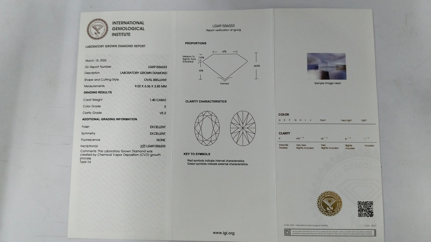 4.00 Carats Lab Grown Diamond 14K Gold Earrings