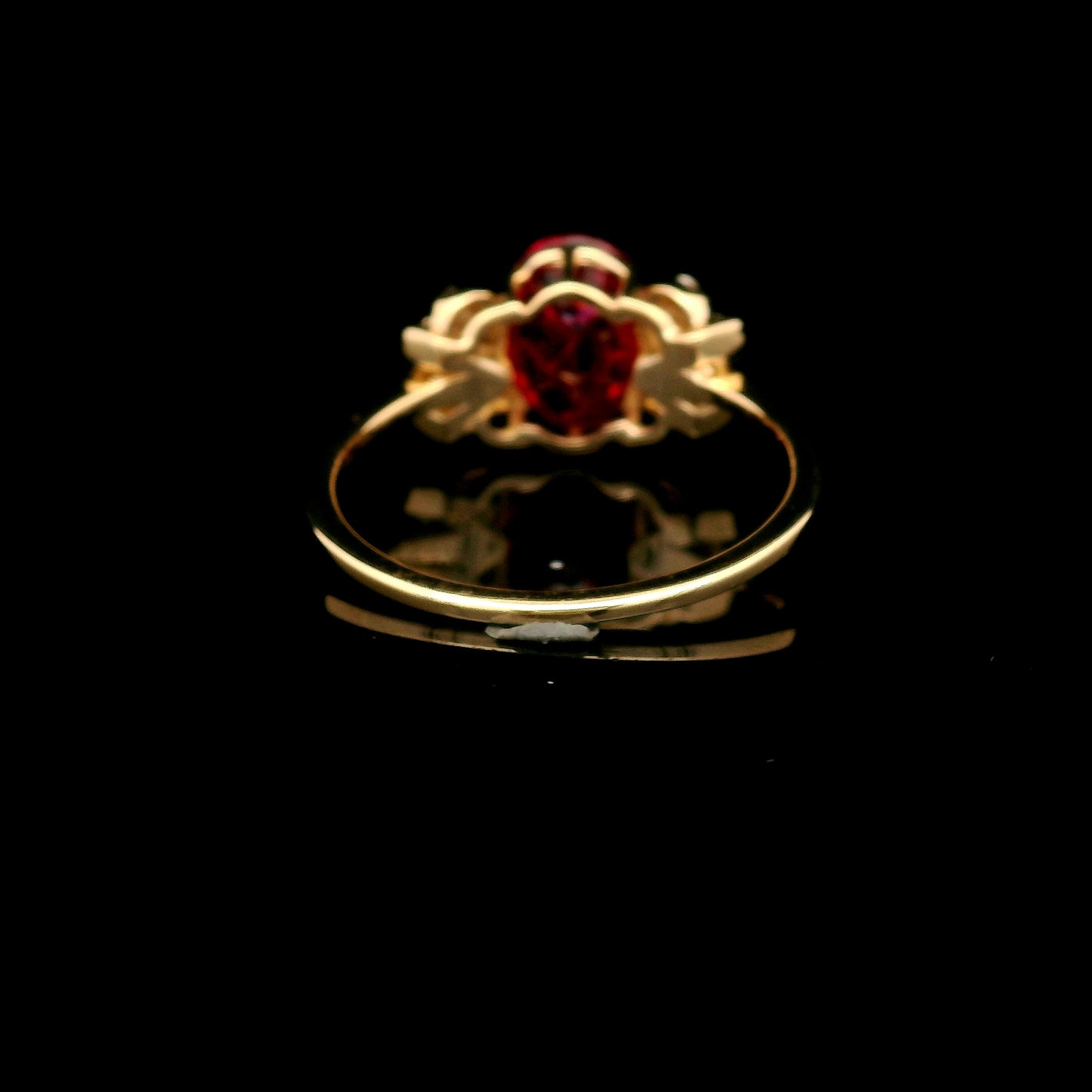 2.53 Ct Oval Mixed Cut Lab Grown Ruby 14K Gold Ring