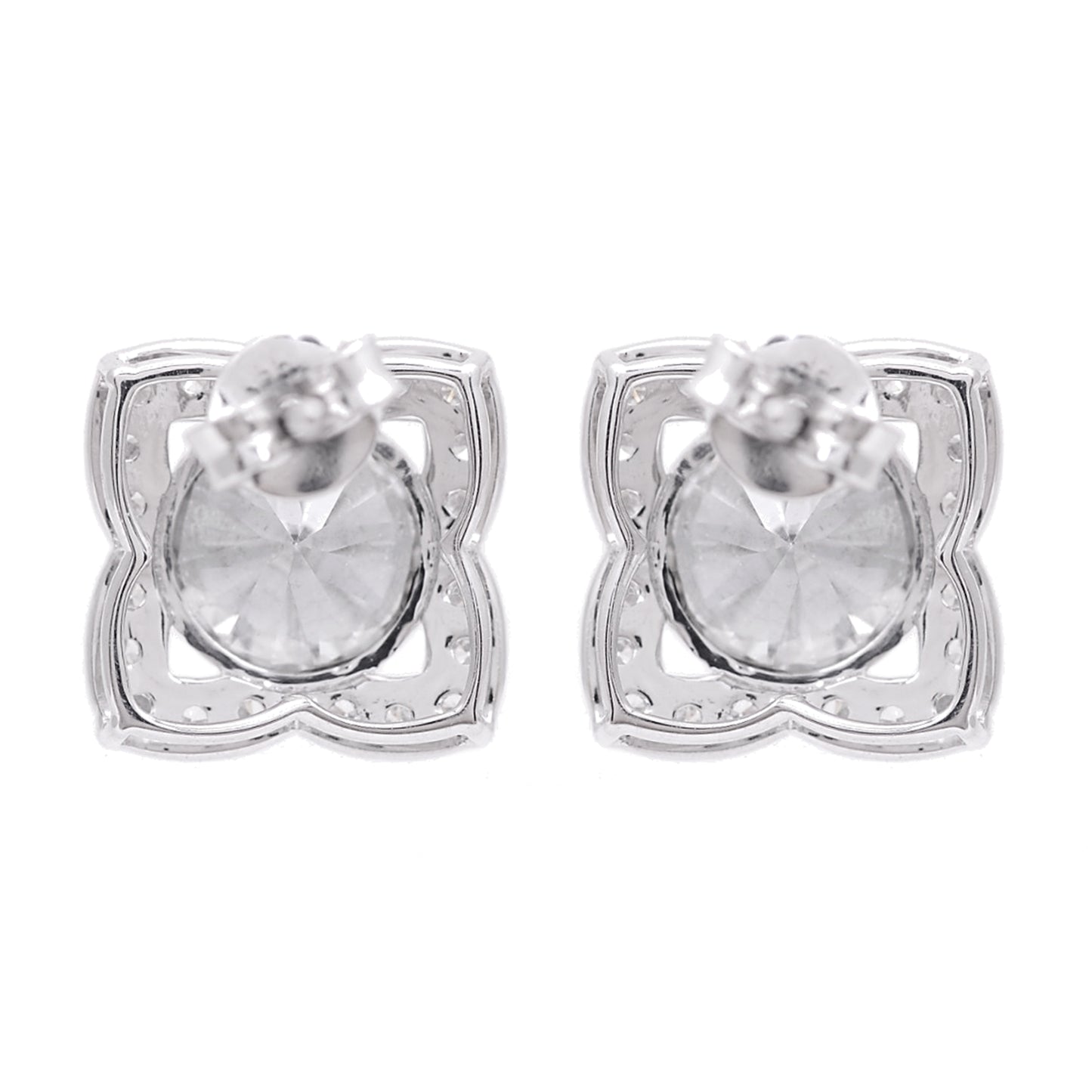 3.95 Carats Lab Grown Diamond 14K Gold Earrings