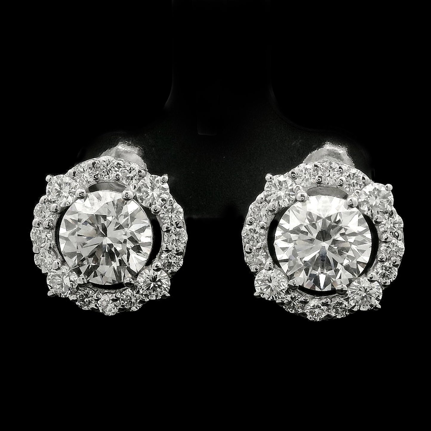 4.41 Carats Lab Grown Diamond 14K Gold Earrings