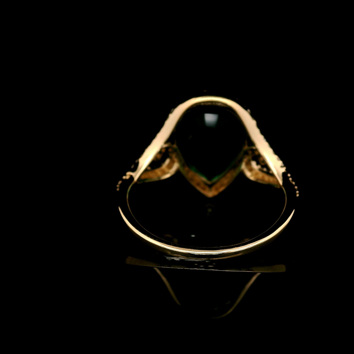 3.30 Ct Pear Mixed Cut Lab Grown Emerald 14K Gold Ring