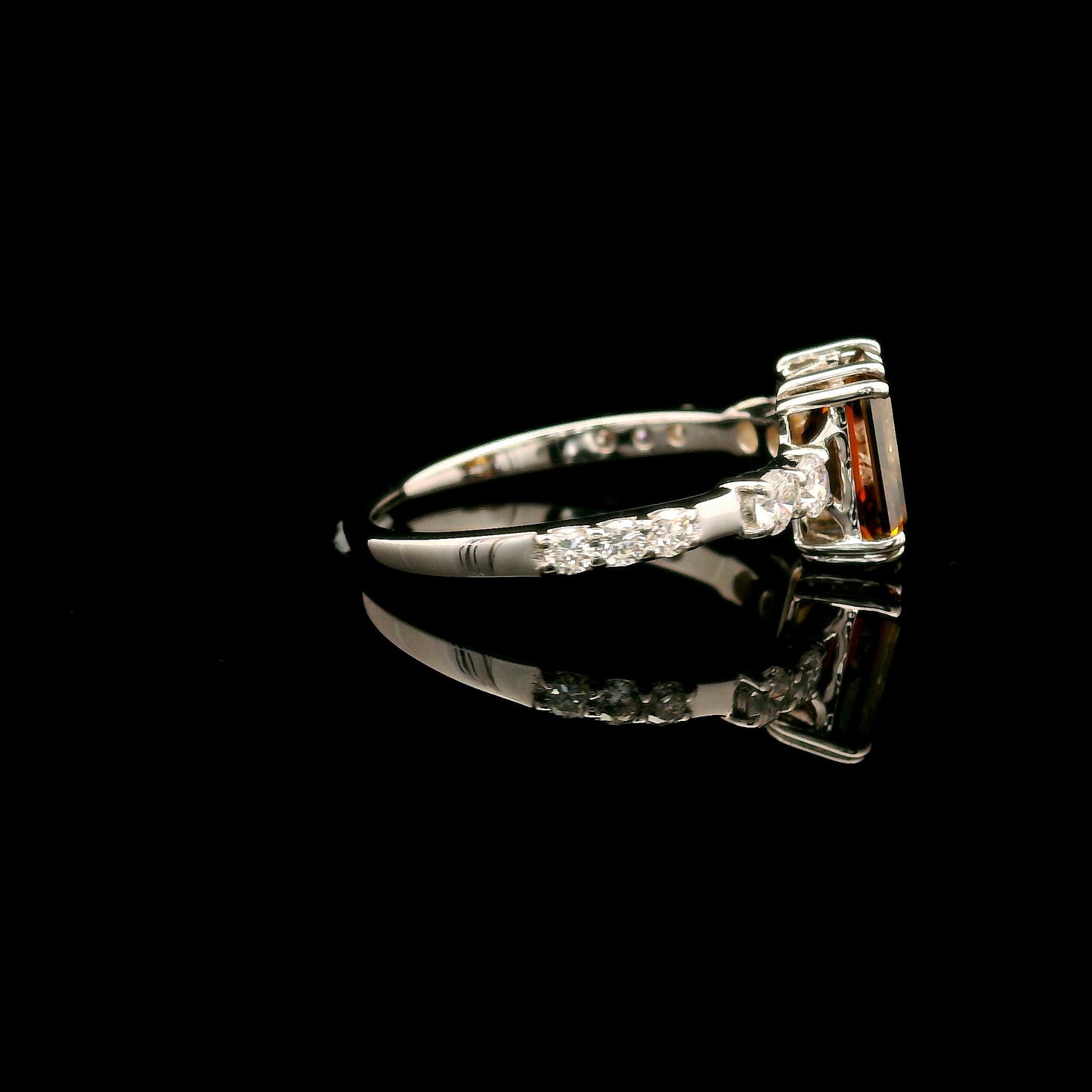 2.00 Carats Red Lab Grown Diamond 14K Gold Ring