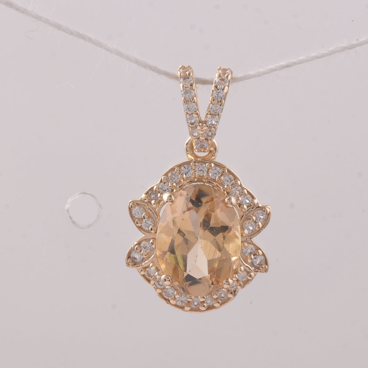 1.42 Ct Oval Tourmaline 9K Gold Pendant