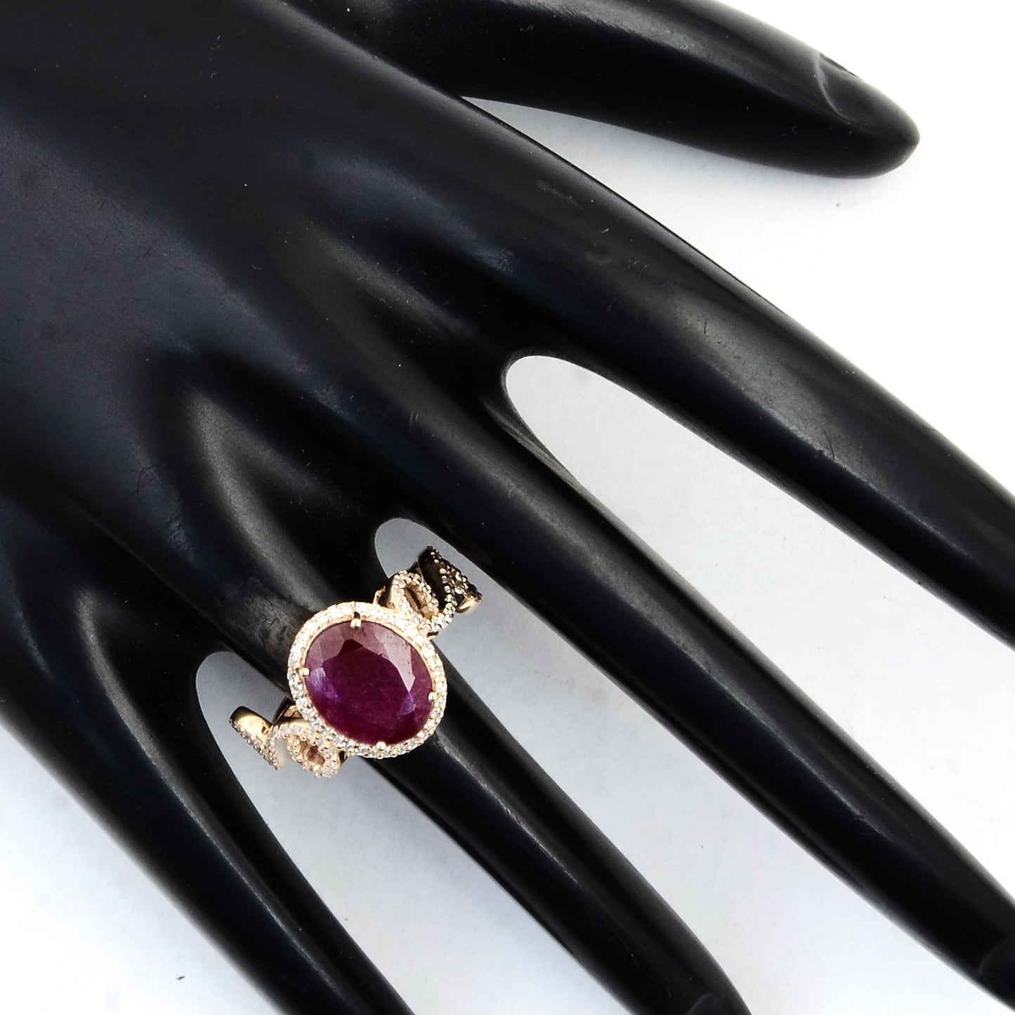 3.12 Ct Oval Mixed Cut Natural Corundum Ruby 14K Gold Ring