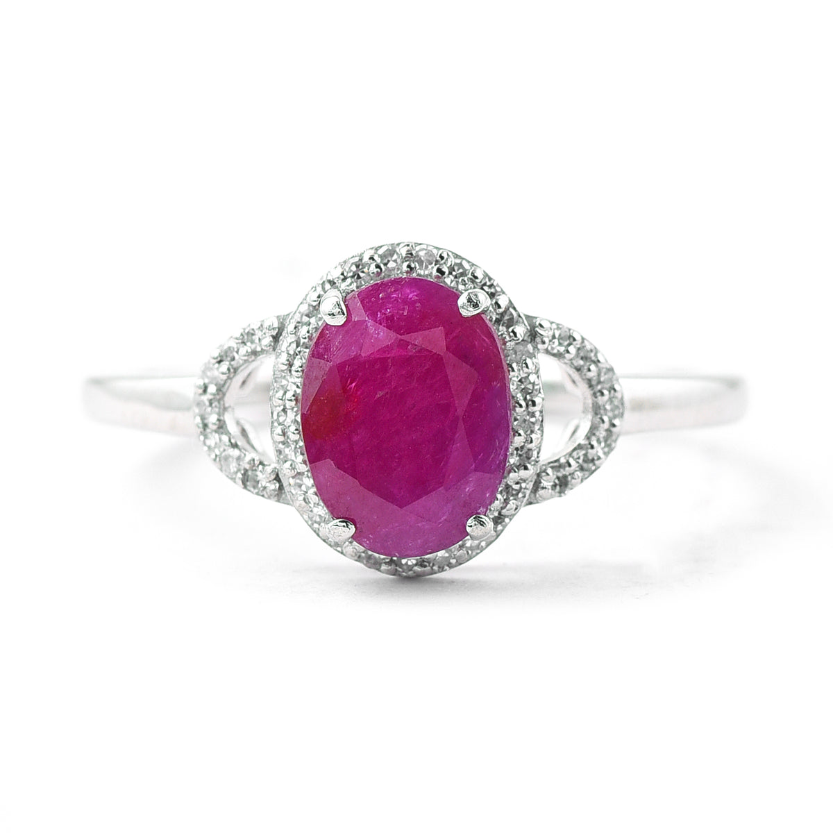 1.51 Ct Oval Mixed Cut Natural Ruby 950 Platinum Ring