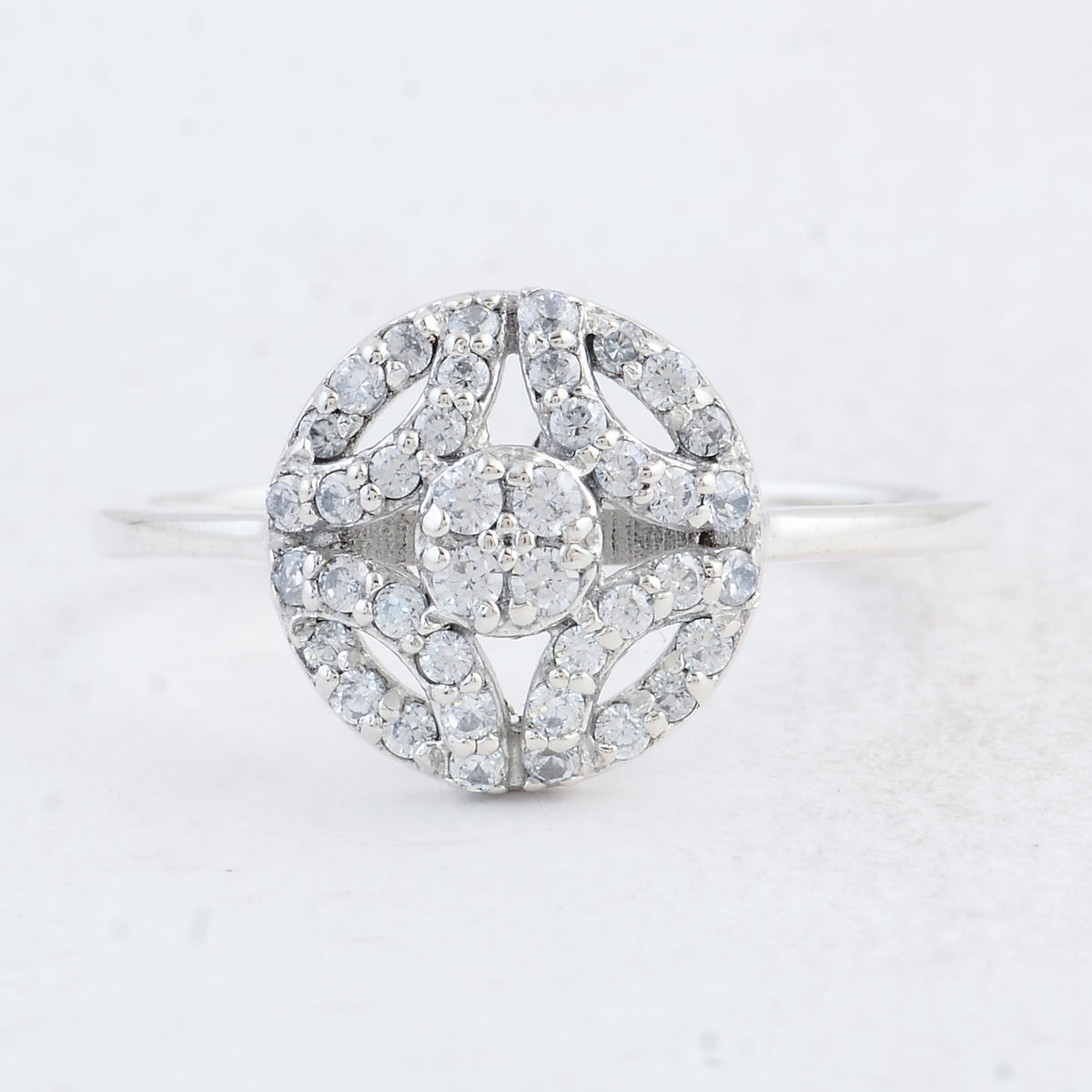 0.79 Ct Round Cubic Zirconia 925 Sterling Silver Ring