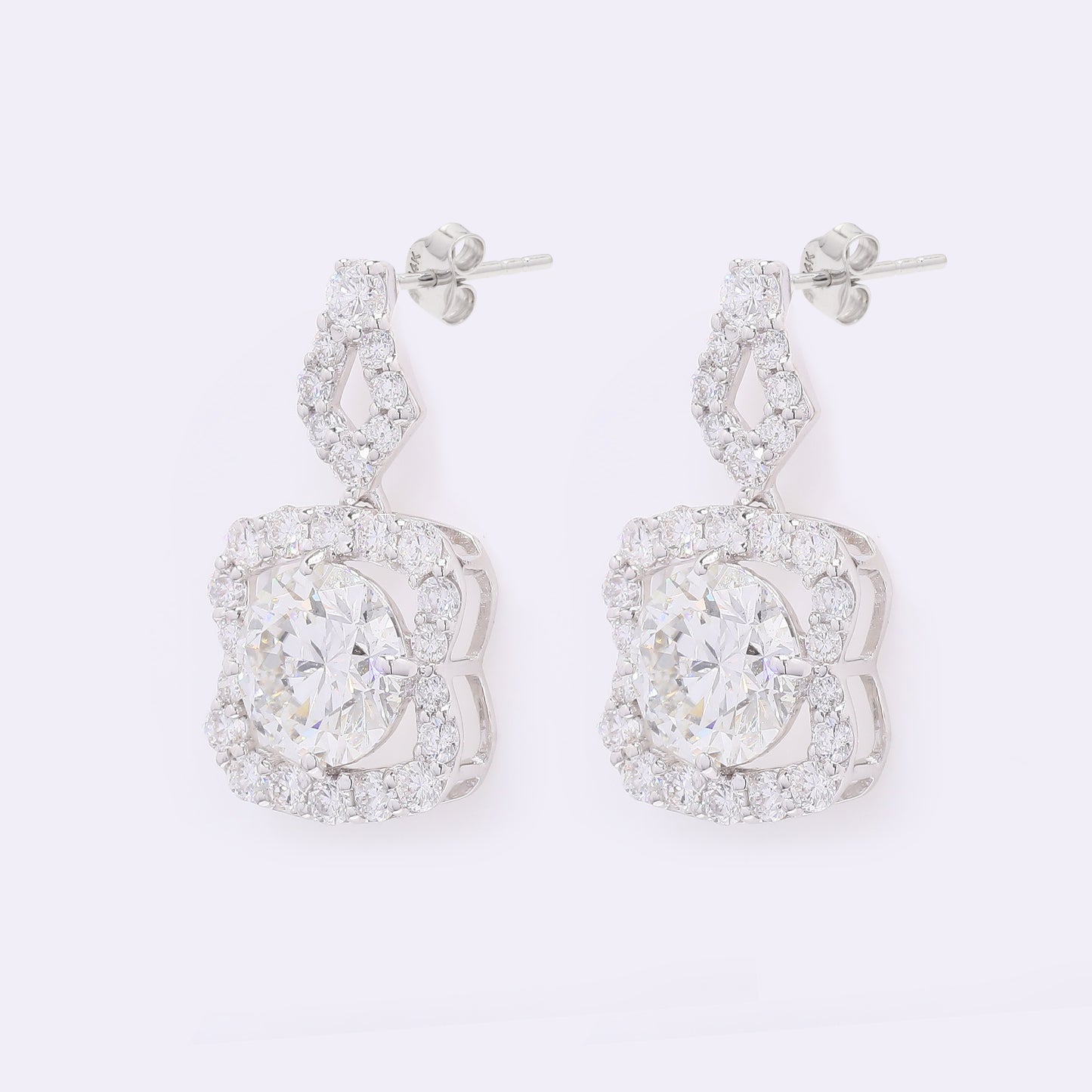 4.12 Carats Lab Grown Diamond 14K Gold Earrings