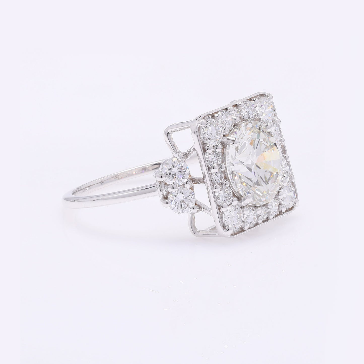 3.07 Carats Lab Grown Diamond 14K Gold Ring