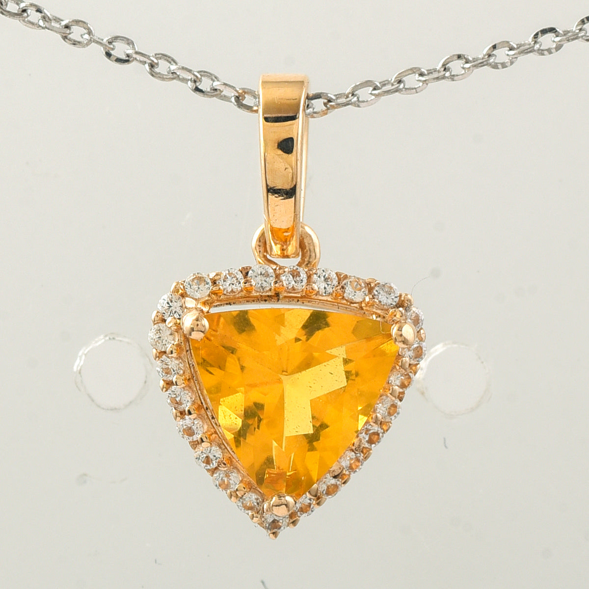 0.85 Ct Trillion Br.Fire Opal 9K Gold Pendant