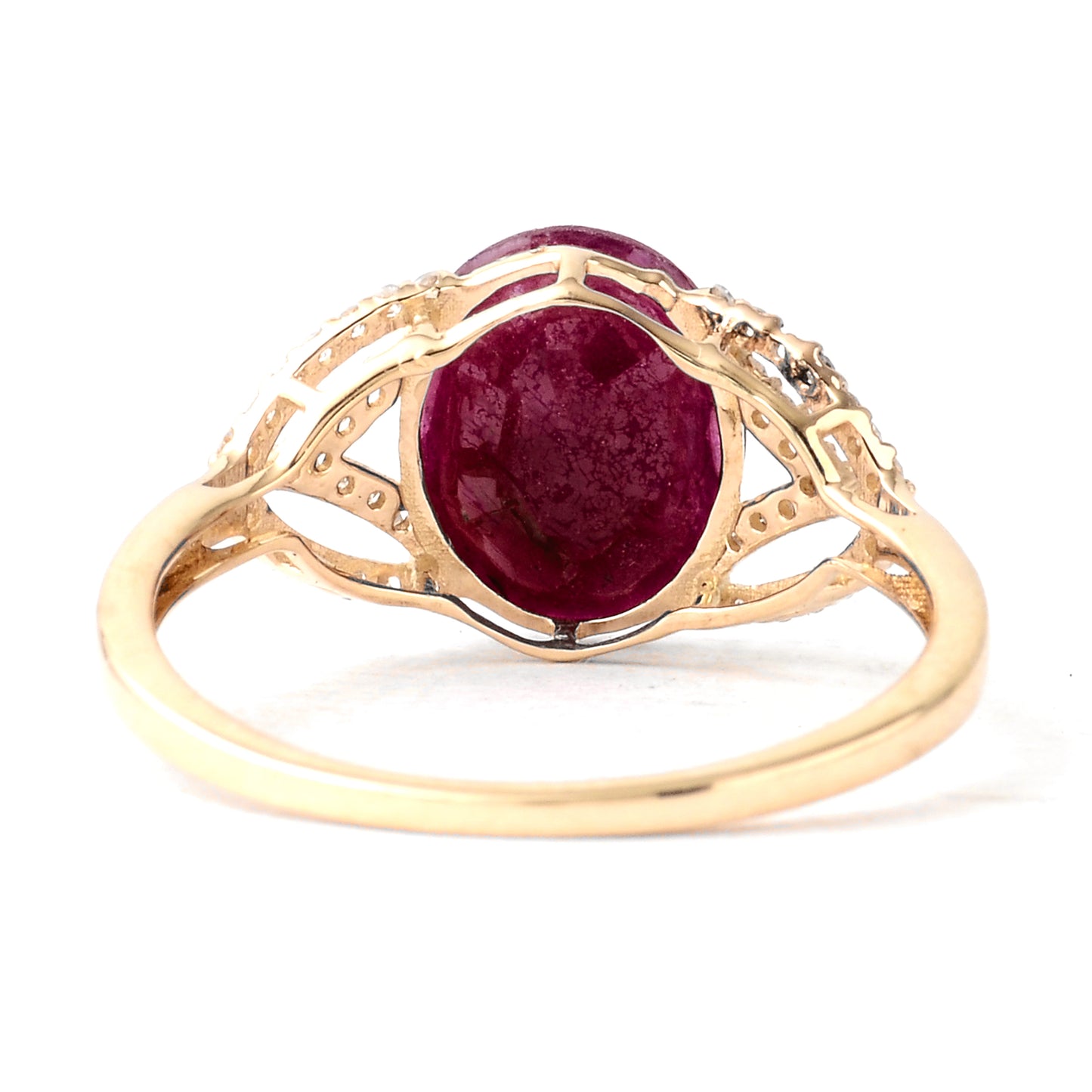 2.27 Ct Oval Mixed Cut Natural Corundum Ruby 14K Gold Ring