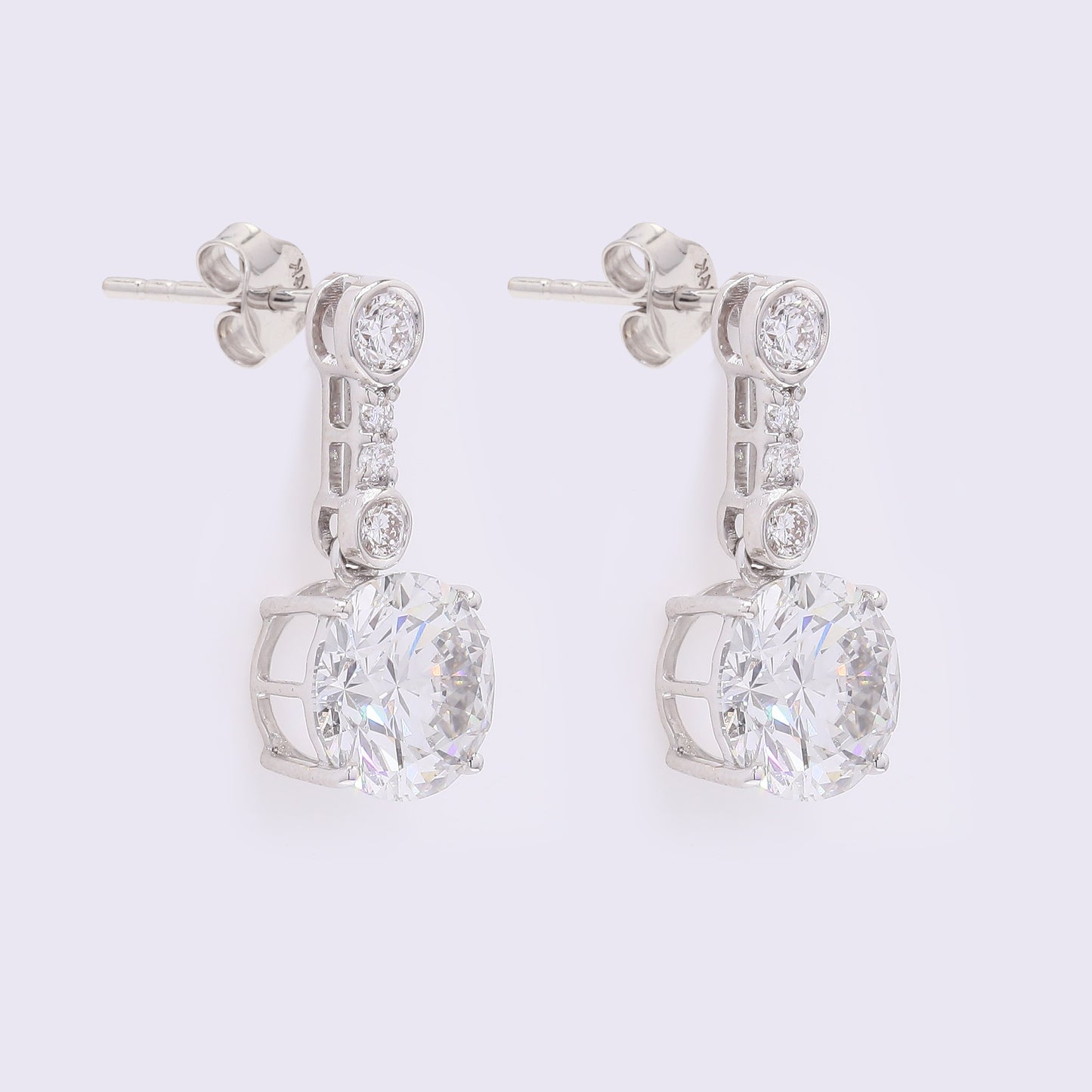 3.29 Carats Lab Grown Diamond 14K Gold Earrings