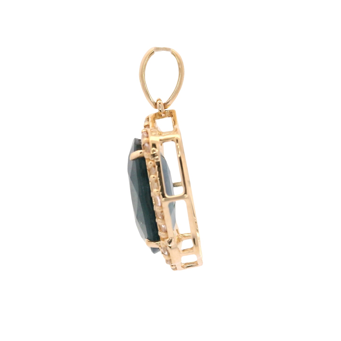4.71 Ct Oval Sapphire 14K Gold Pendant