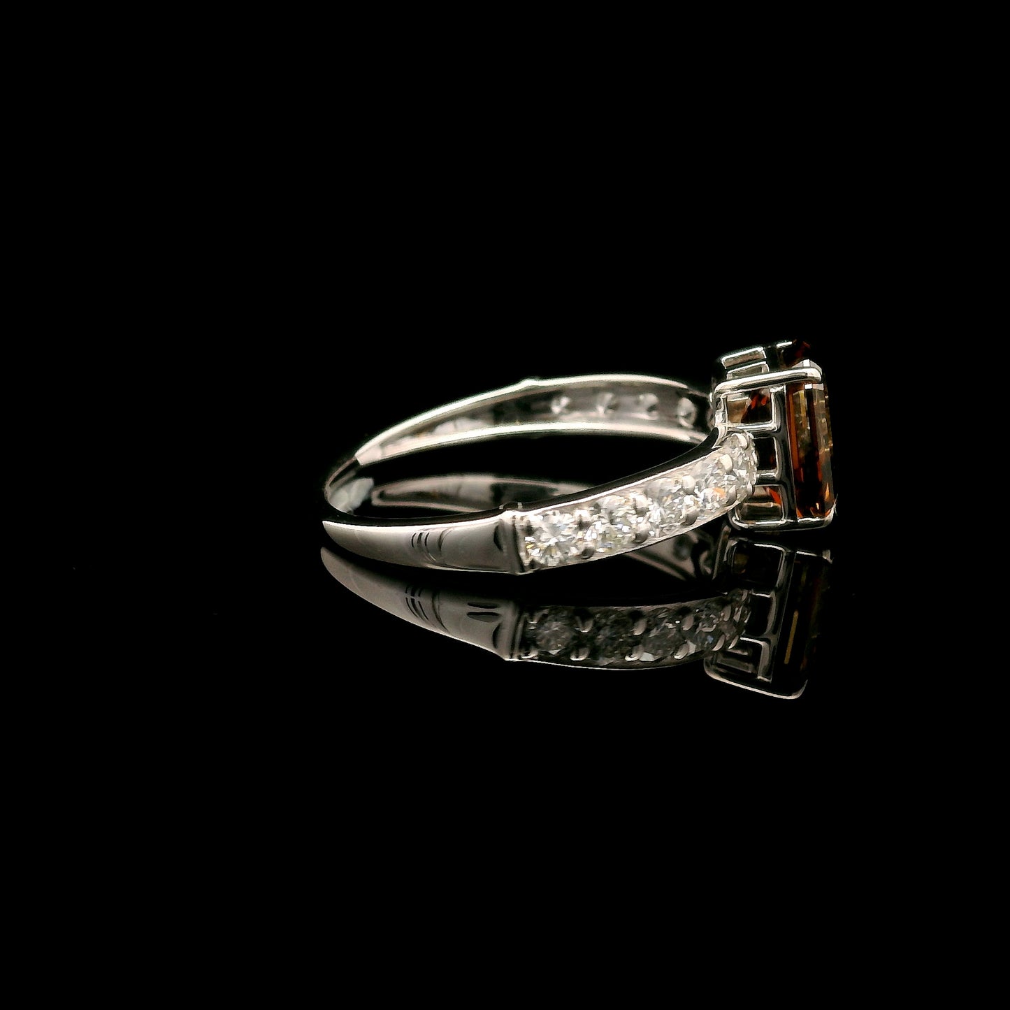 2.13 Carats Red Lab Grown Diamond 14K Gold Ring