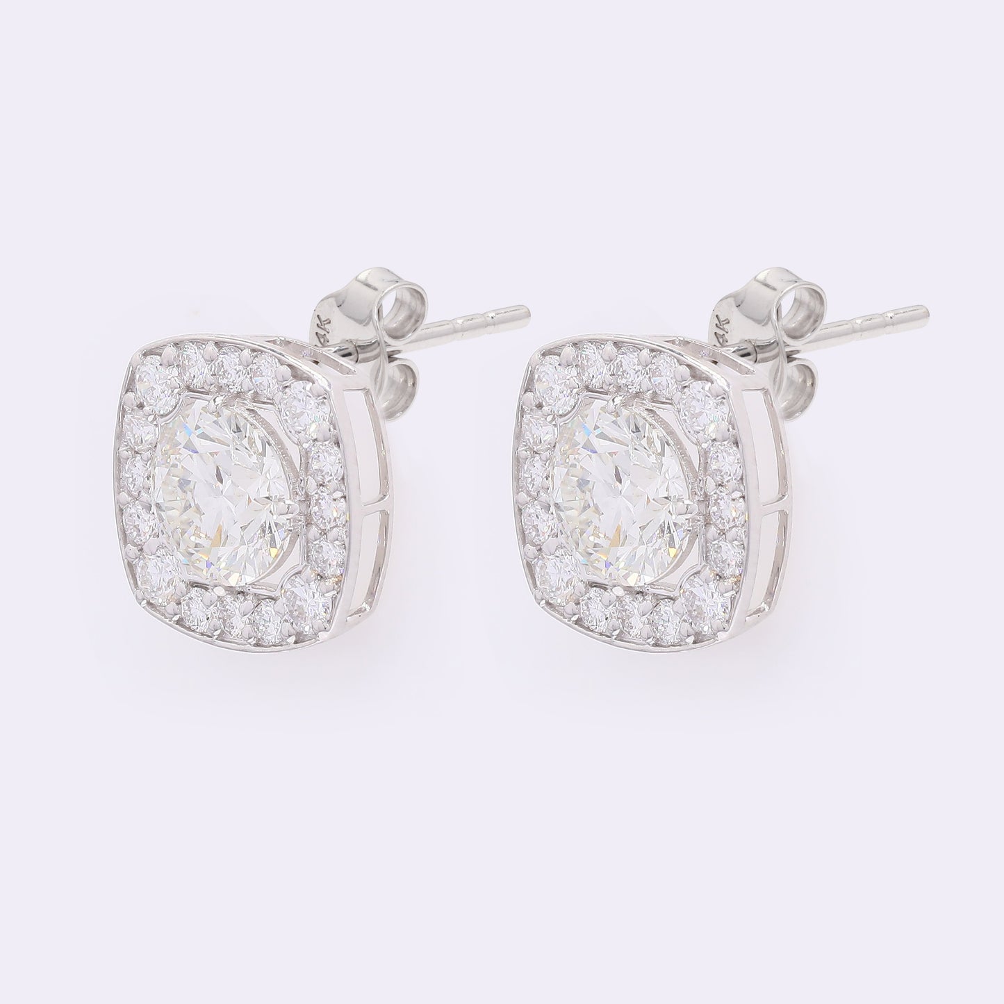 4.08 Carats Lab Grown Diamond 14K Gold Earrings