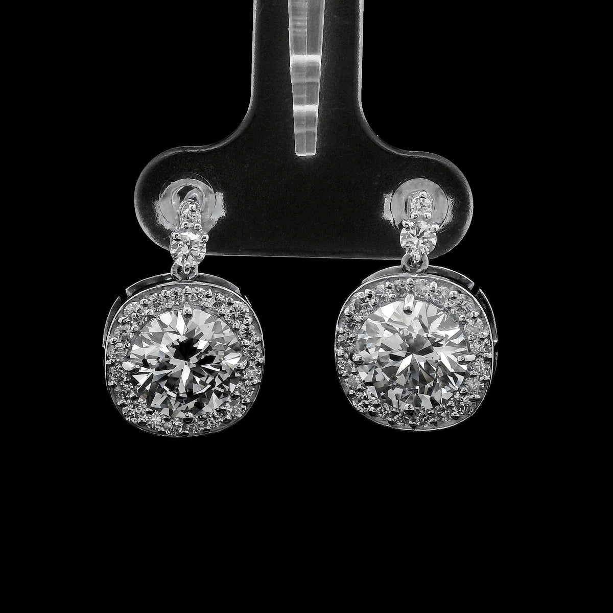 4.69 Ct Round Lab Grown Diamond 14K Gold Earrings