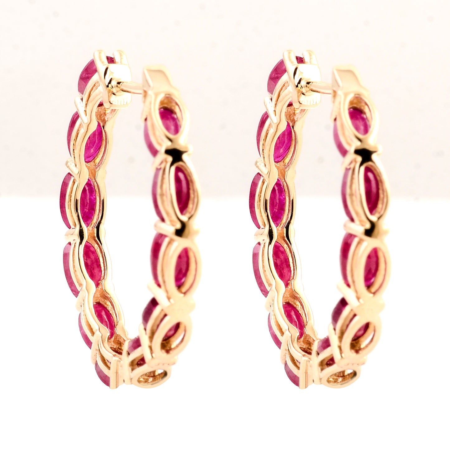 5.66 Ct Oval Ruby 14K Gold Earrings
