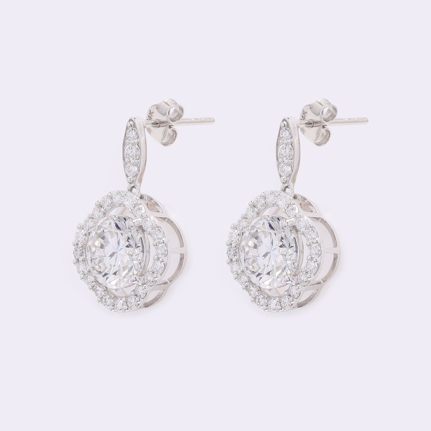 3.58 Carats Lab Grown Diamond 14K Gold Earrings