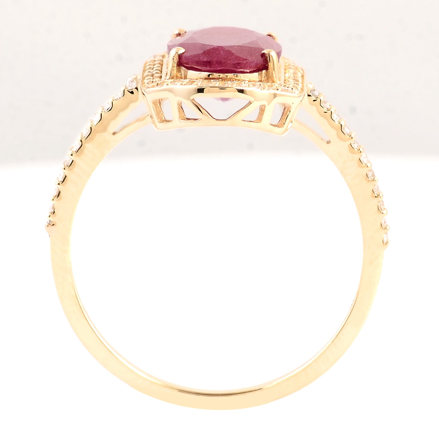 2.17 Ct Oval Mixed Cut Natural Corundum Ruby 14K Gold Ring