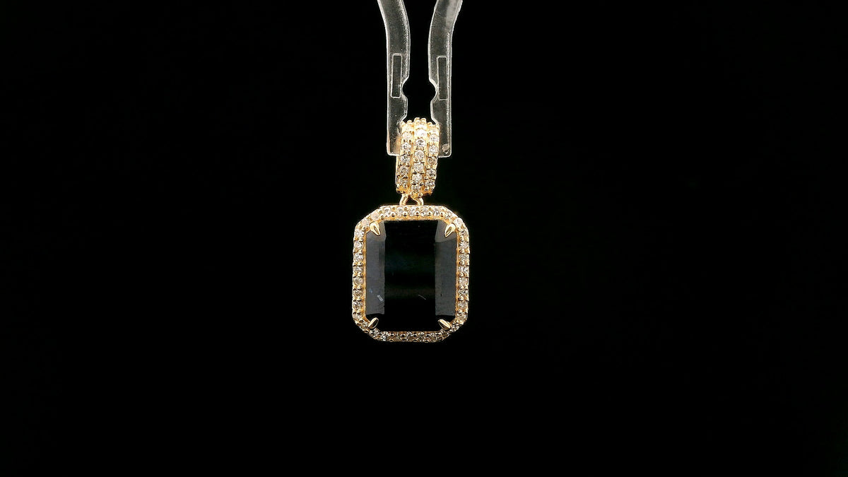 3.86 Ct Octagon Natural Sapphire 14K Gold Pendant