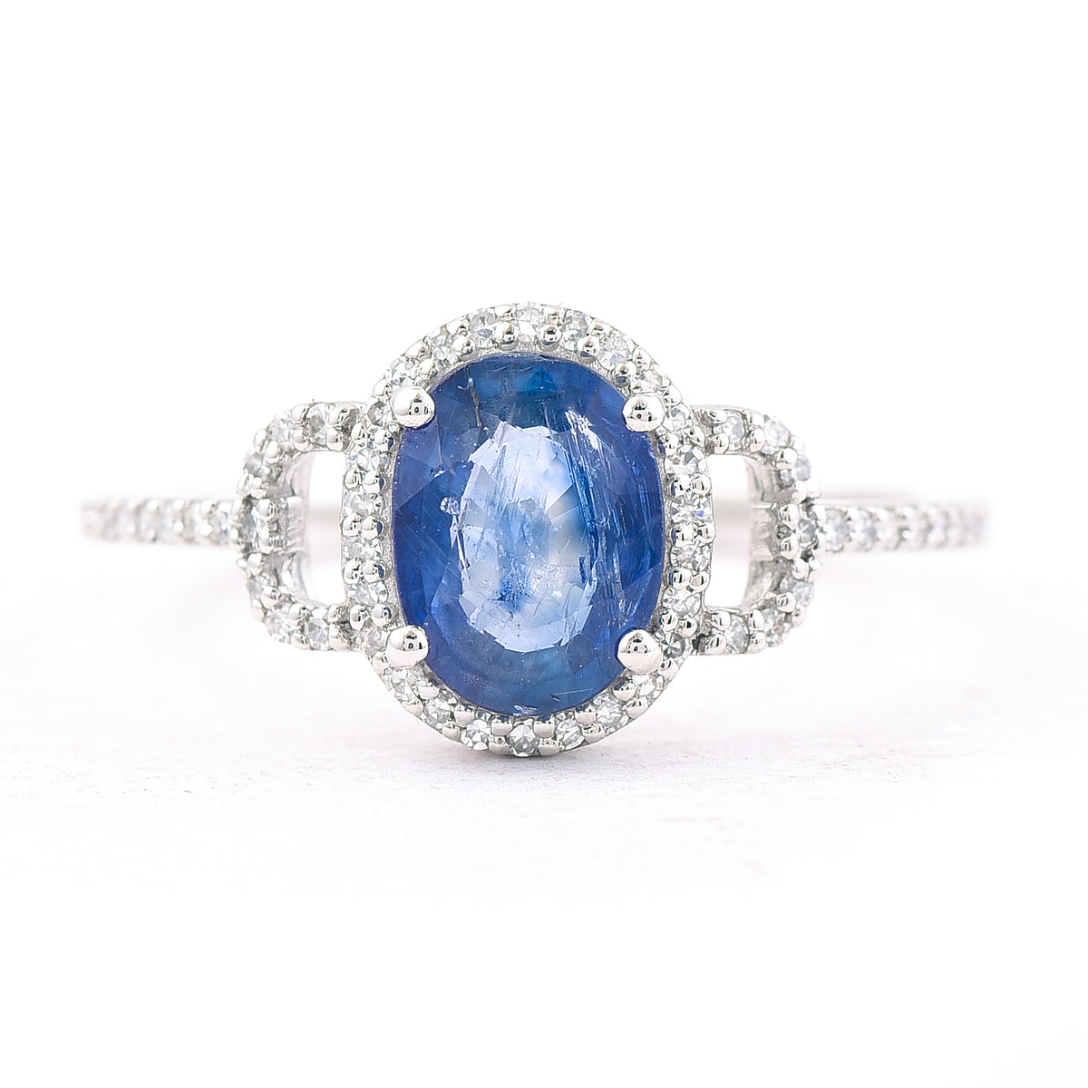1.50 Ct Oval Mixed Cut Natural Sapphire 950 Platinum Ring