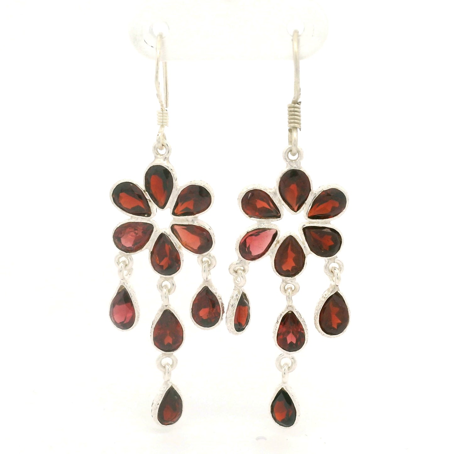 11.50 Ct Garnet 925 Sterling Silver Earrings