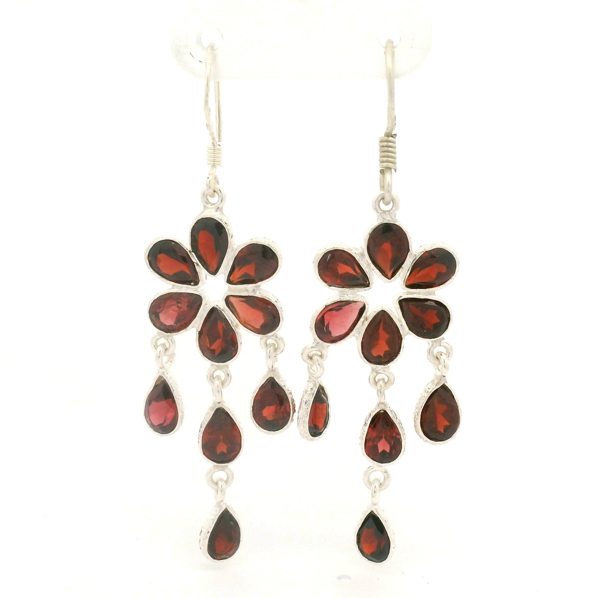 11.50 Ct Garnet 925 Sterling Silver Earrings